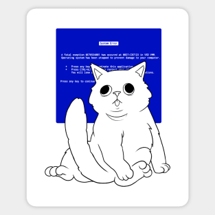 Blue Screen Cat by Tobe Fonseca Sticker